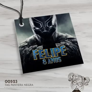 Tag Quadrada Pantera Negra - 00523