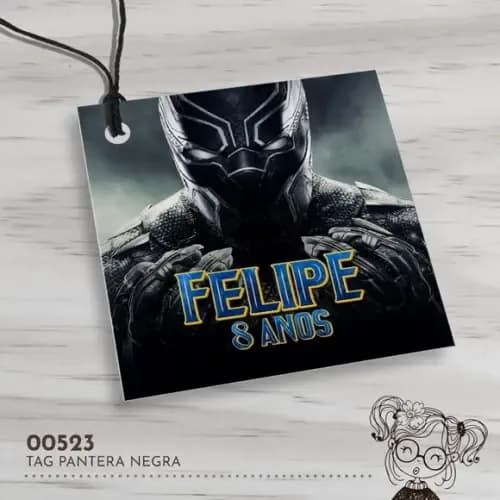 Tag Quadrada Pantera Negra - 00523
