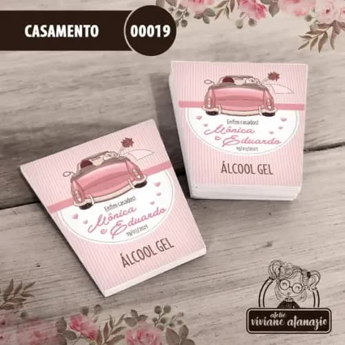 Adesivo Bisnaga Álcool Gel Casamento - 00019