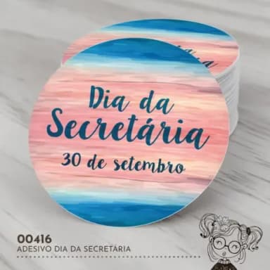 Adesivo Redondo Dia da Secretária - 00416