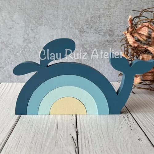 Baleia - Arco Íris de Mesa Decoração Bebê