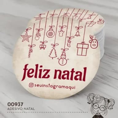 Adesivo Redondo Natal - 00937