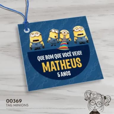 Tag Quadrada Minions - 00369