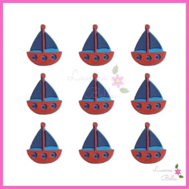 Aplique Barco Marinheiro emborrachado - Pcts c/7 unds