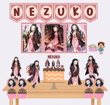 Kit Festa Só Um Bolinho NEZUKO - Decoração de Festa
