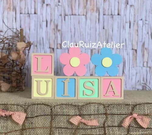 Tons Terrosos Cubos 6x6cm Ts+ Dupla de Flor Decoração Bebê