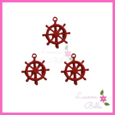 Pingente Leme vermelho de Acrílico - Pct c/30 undadess