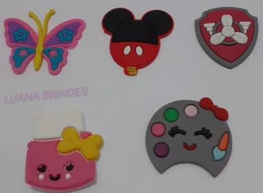 Apliques Modelos Variados de Borracha - Pct C/5 Unid