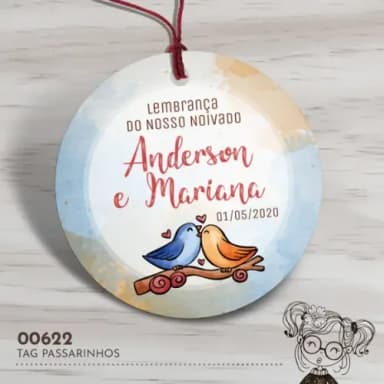 Tag Redonda Passarinhos - 00622