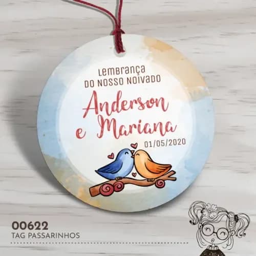 Tag Redonda Passarinhos - 00622