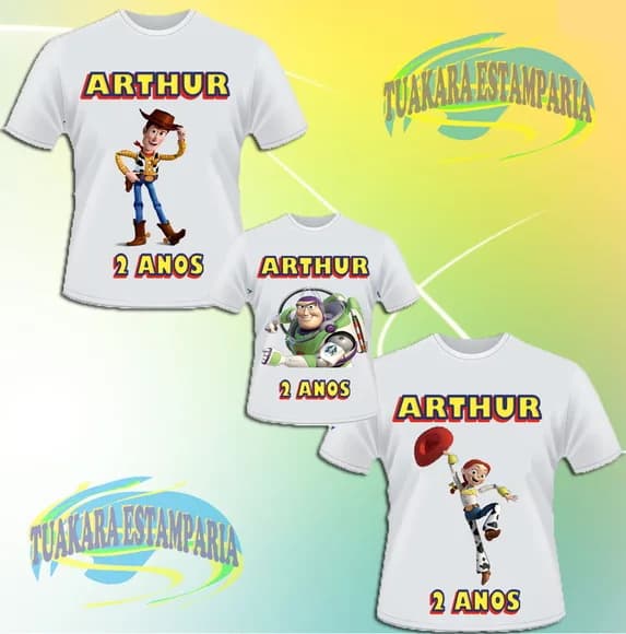 Kit 3 Camisetas - Toy Story