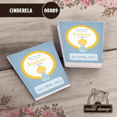Adesivo Bisnaga Álcool Gel Cinderela - 00089