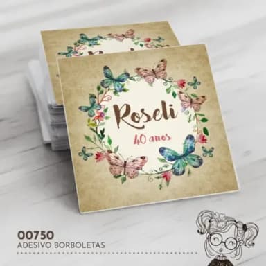 Adesivo Quadrado Borboletas - 00750