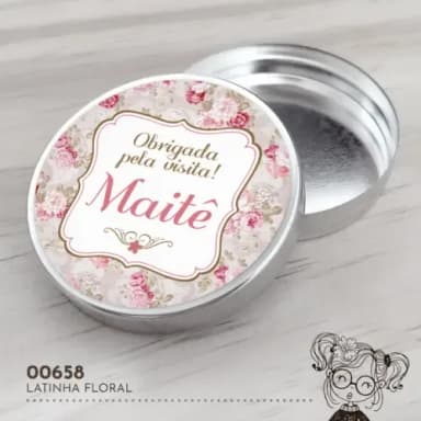 Latinha Adesivada Floral - 00658