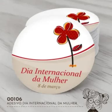 Adesivo Redondo Dia Internacional da Mulher - 00106