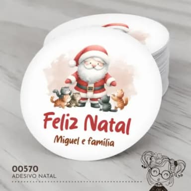 Adesivo Redondo Natal - 00570
