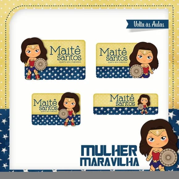 60 Etiquetas Mulher Maravilha