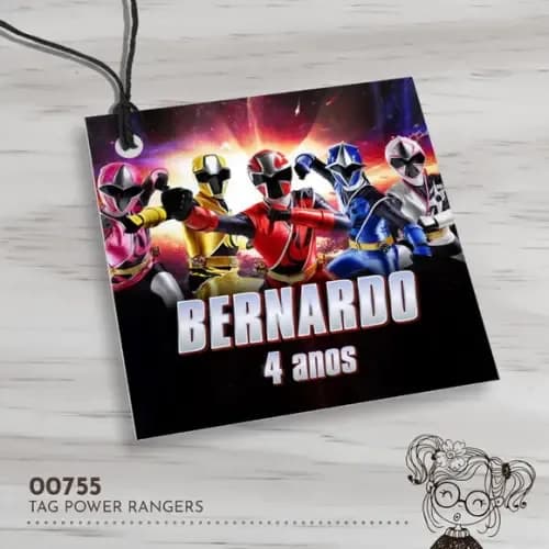 Tag Quadrada Power Rangers - 00755
