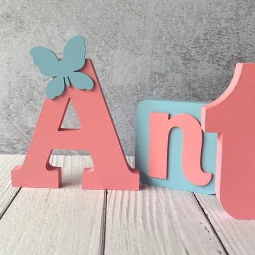 Blocos Nome Borboleta Decoração de Quarto de Bebê e Infantil