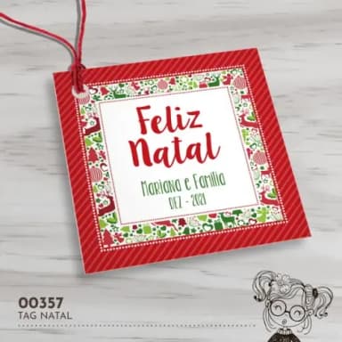 Tag Quadrada Natal - 00357