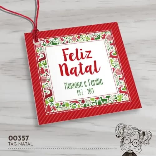 Tag Quadrada Natal - 00357
