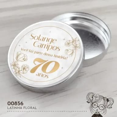 Latinha Adesivada Floral - 00856