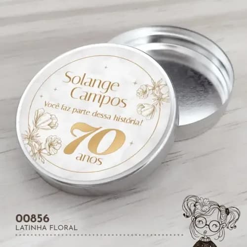 Latinha Adesivada Floral - 00856
