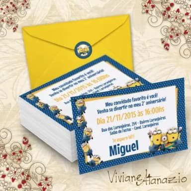Convite Minions - 00100