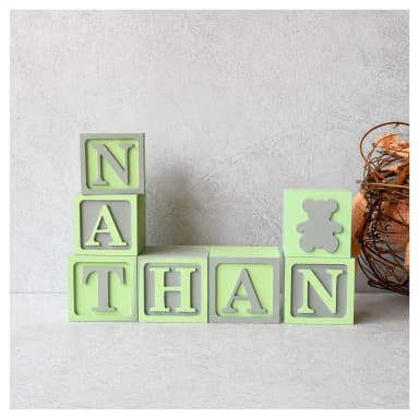 Cubos para Decoração de Quarto de Bebê com Nome em MDF