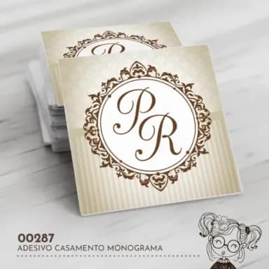 Adesivo Quadrado Monograma - 00287