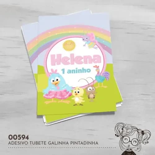 Adesivo Tubete Galinha Pintadinha - 00594
