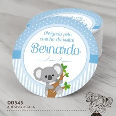 Adesivo Redondo Koala - 00343