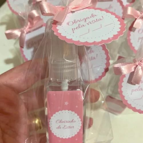 Álcool 70% Spray Lembrancinha maternidade estrelinhas