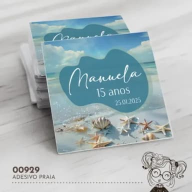 Adesivo Quadrado Praia - 00929