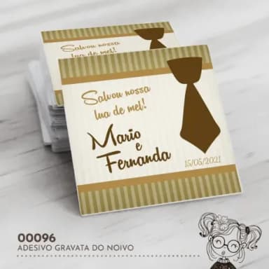 Adesivo Quadrado Gravata do Noivo - 00096