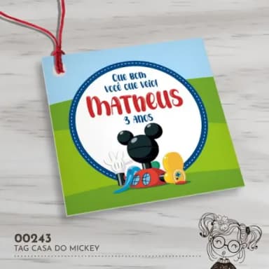 Tag Quadrada Casa do Mickey - 00243