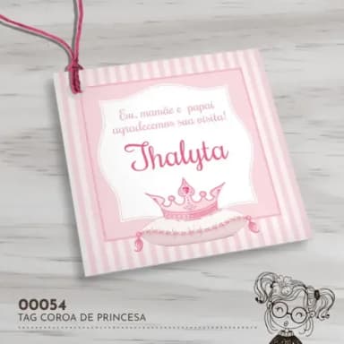 Tag Quadrada Coroa de Princesa 00054