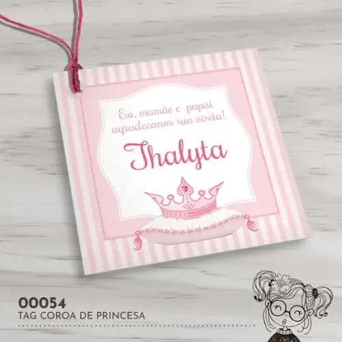 Tag Quadrada Coroa de Princesa 00054