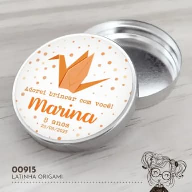 Latinha Adesivada Origami - 00915