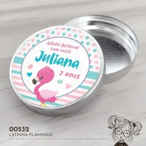 Latinha Adesivada Flamingo - 00532