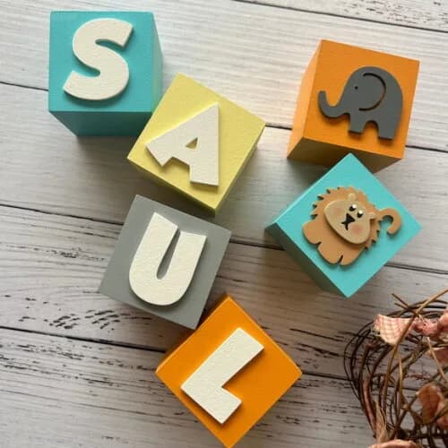 Cubos 6x6cm Decoração Bebê - Safari