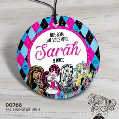Tag Redonda Monster High - 00768