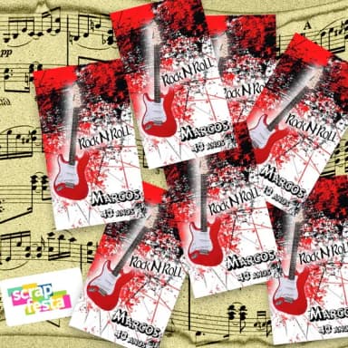 Adesivo Personalizado Retangular Tubete 4x7 Rock'n Roll