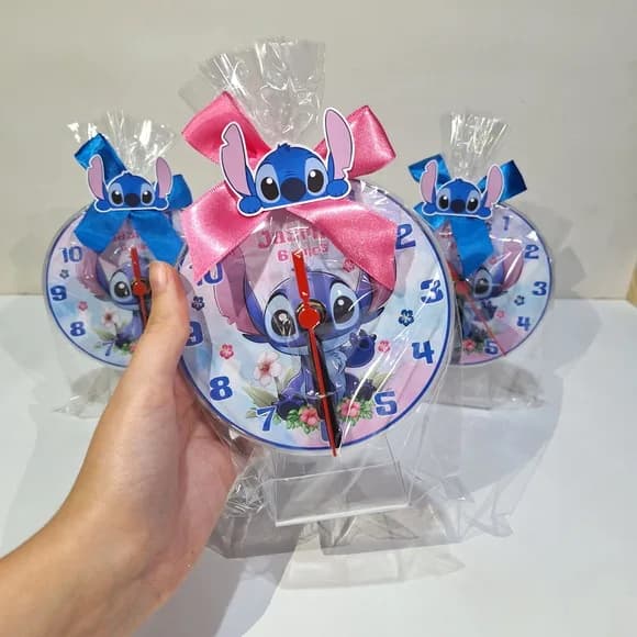 Relógio de Acrílico Stitch - Centro de Mesa