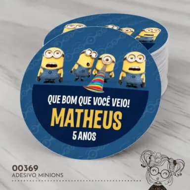 Adesivo Redondo Minions - 00369
