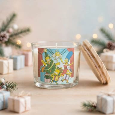 Vela Aromática no Copo Personalizada Natal Os Simpsons - Trabalhamos com outros temas - Informar  tema no chat