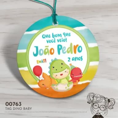 Tag Redonda Dino Baby - 00763