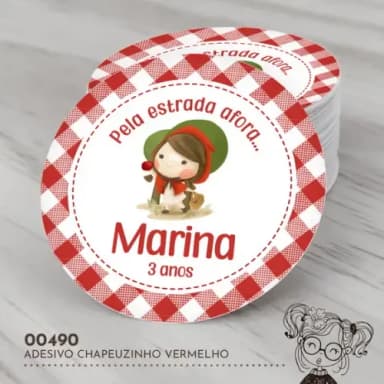 Adesivo Redondo Chapeuzinho Vermelho - 00490