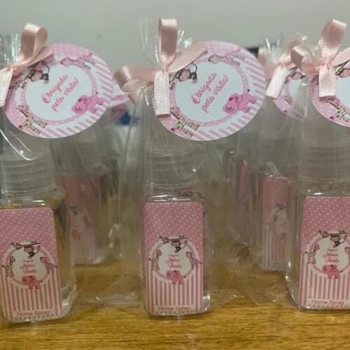 Lembrancinha Maternidade Home Spray Safari Rosa