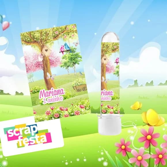 Tubete 13 cm Personalizado Festa Jardim Encantado